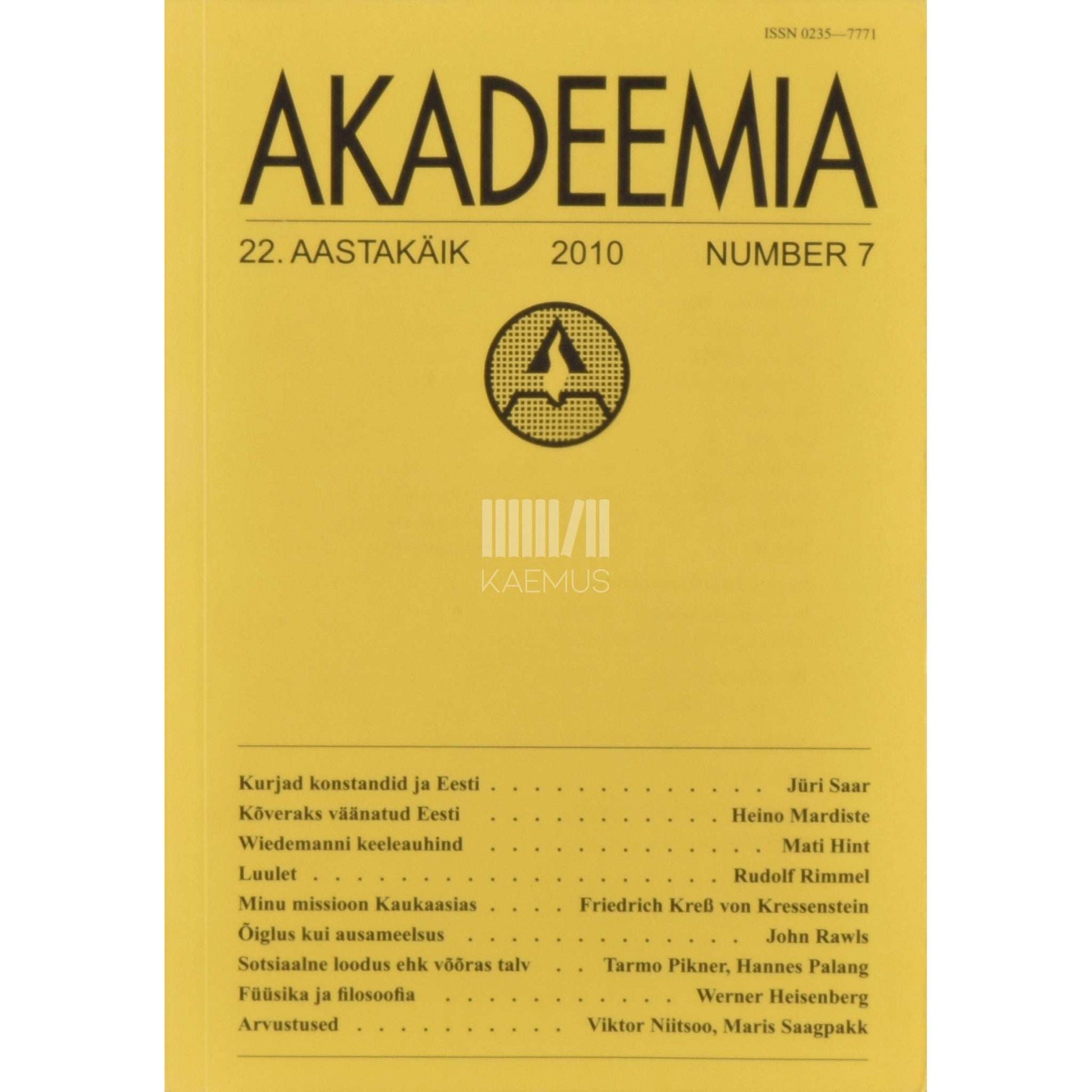… - Akadeemia 7/2010