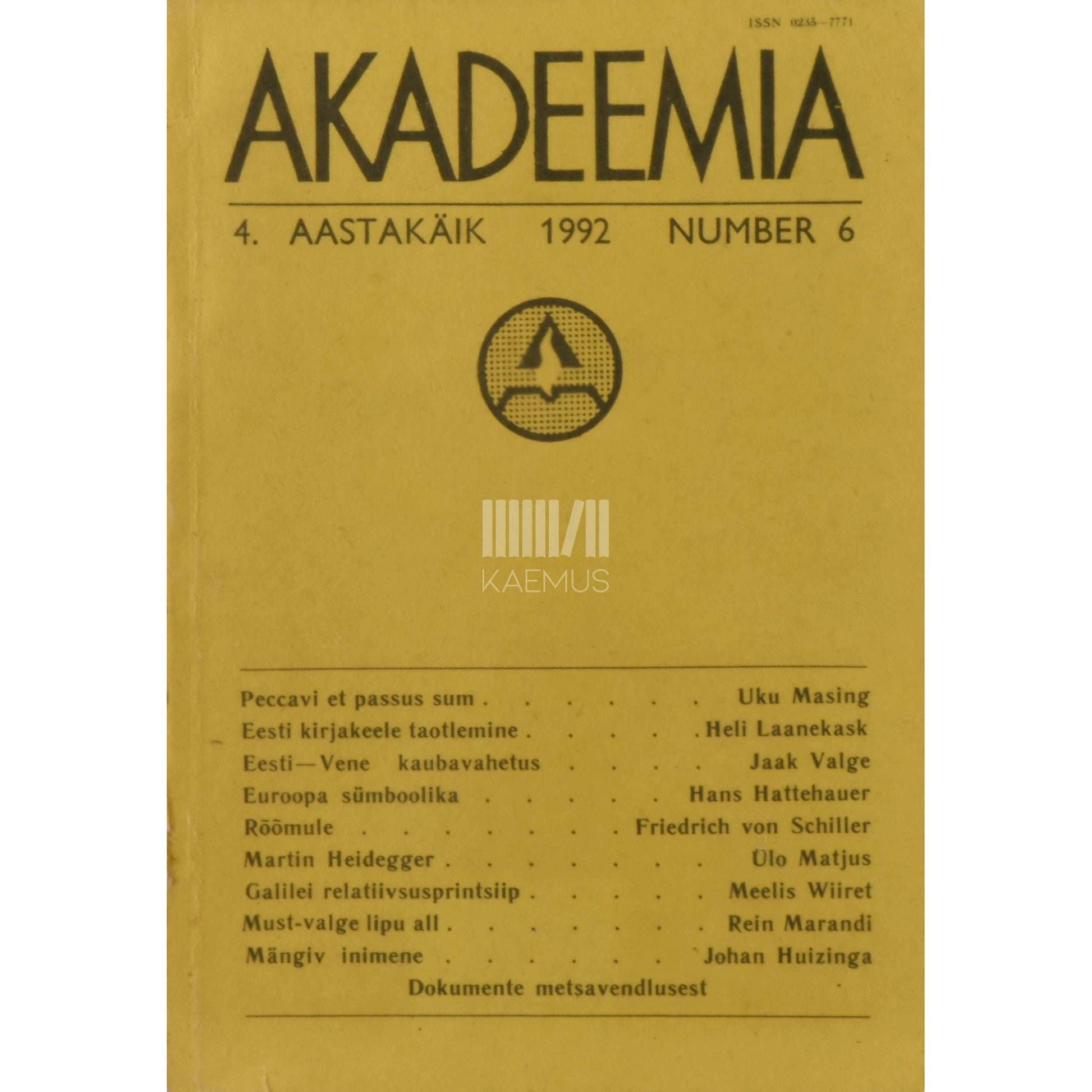 ... - Akadeemia 6/1992