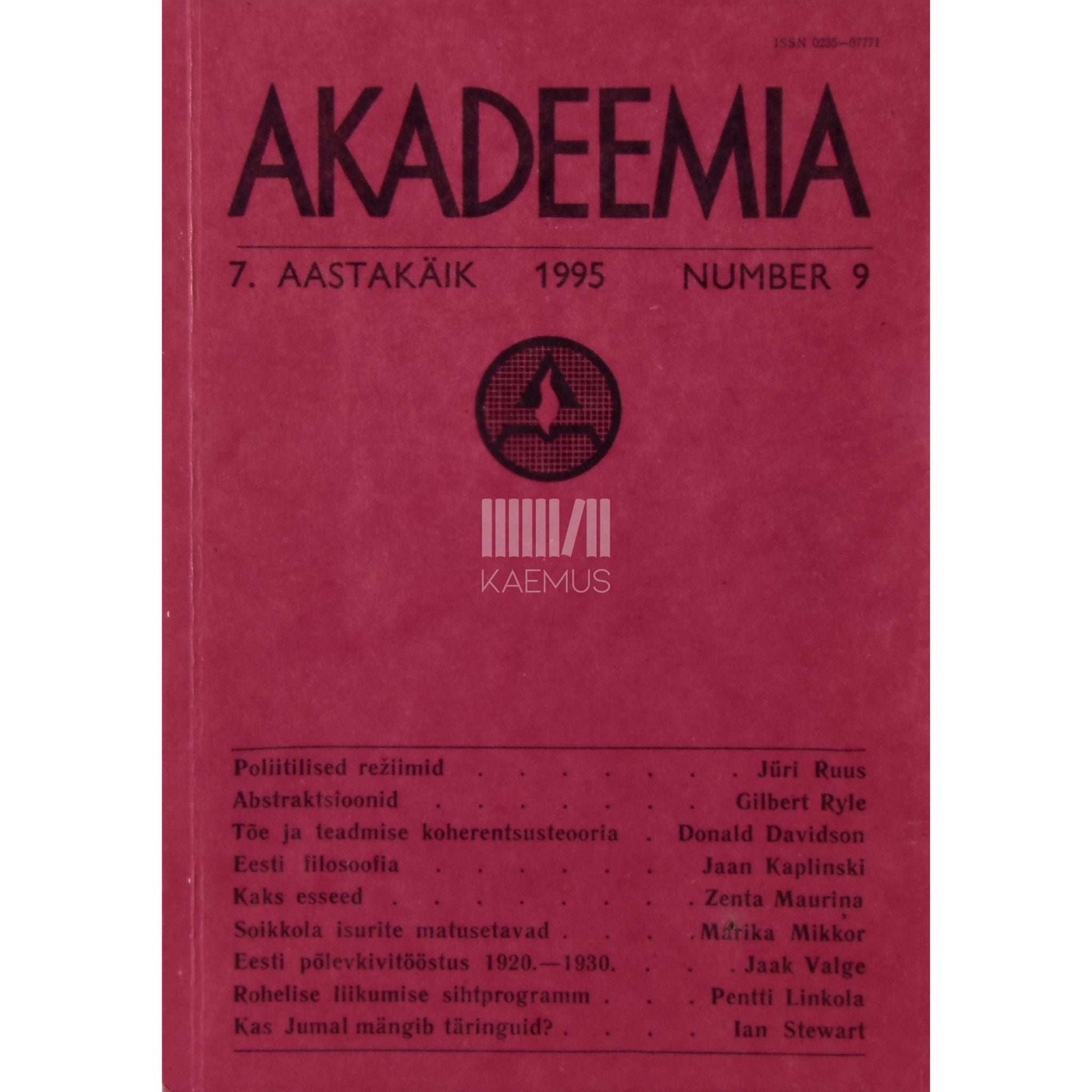 ... - Akadeemia 9/1995