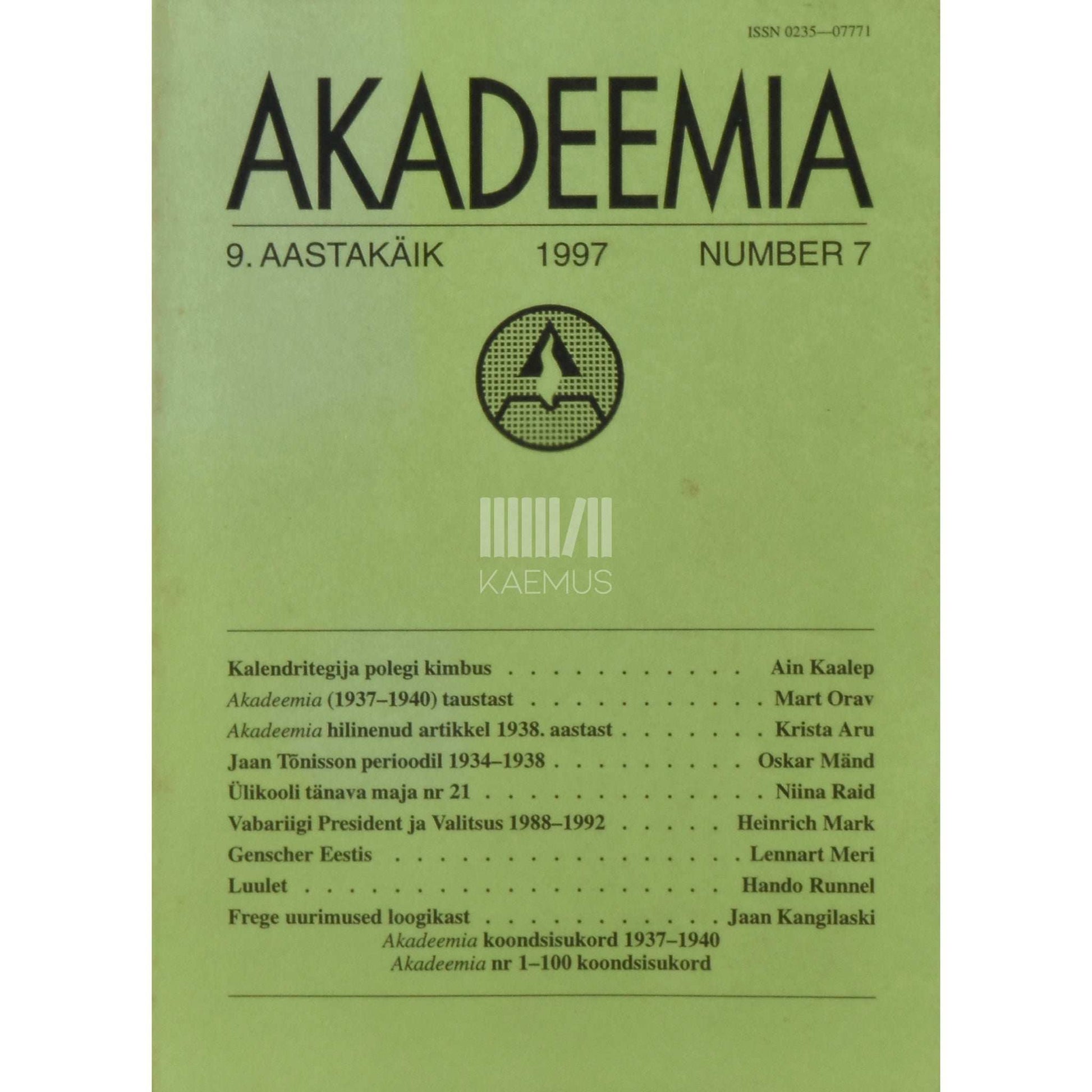 … - Akadeemia 7/1997