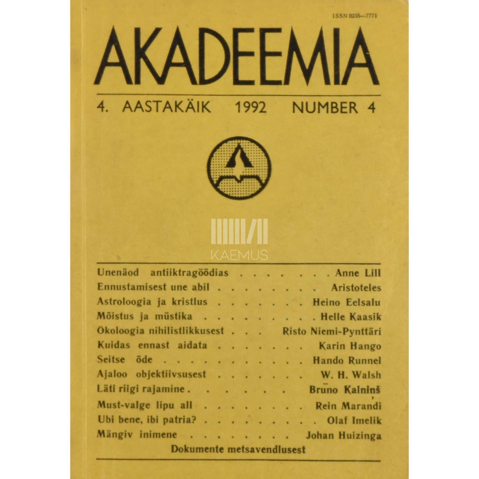 … - Akadeemia 4/1992