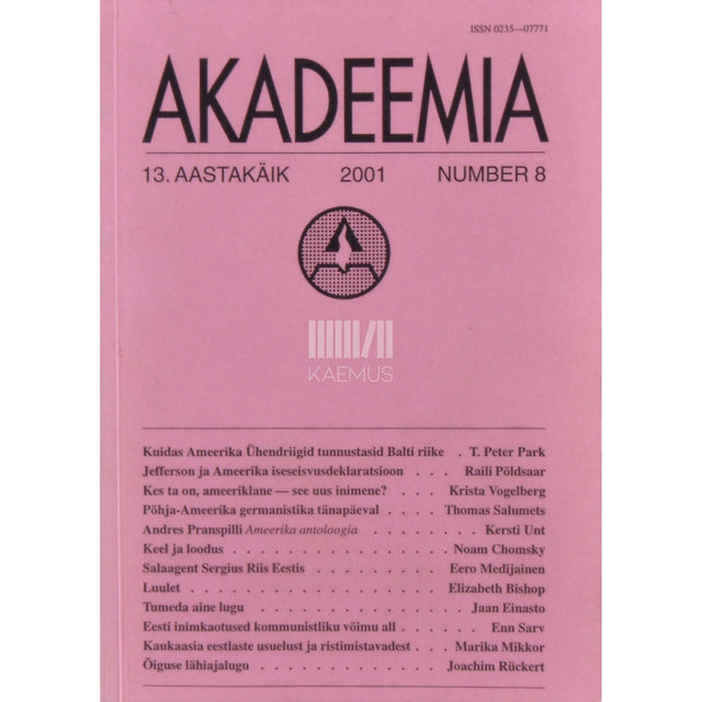… - Akadeemia 8/2001