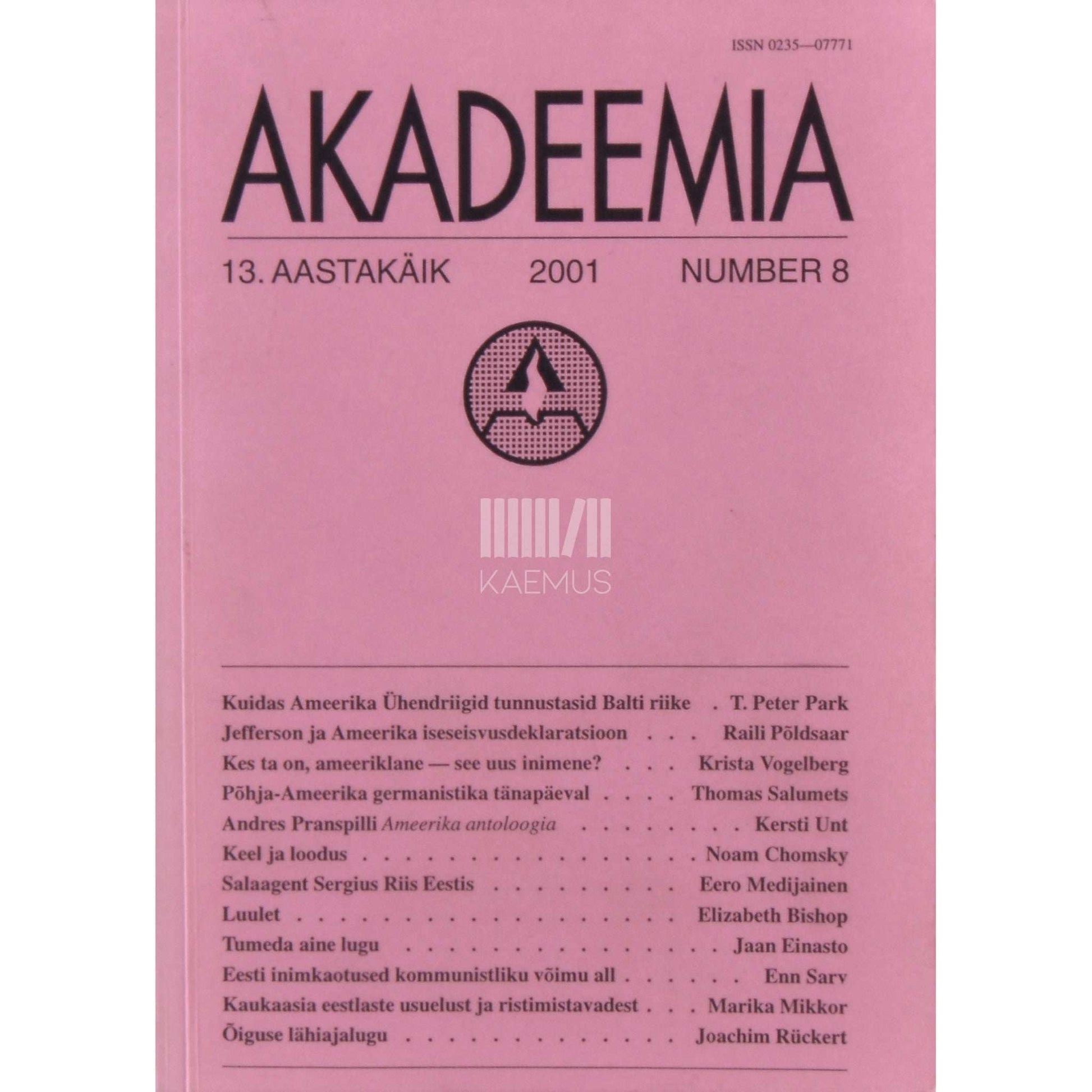 … - Akadeemia 8/2001