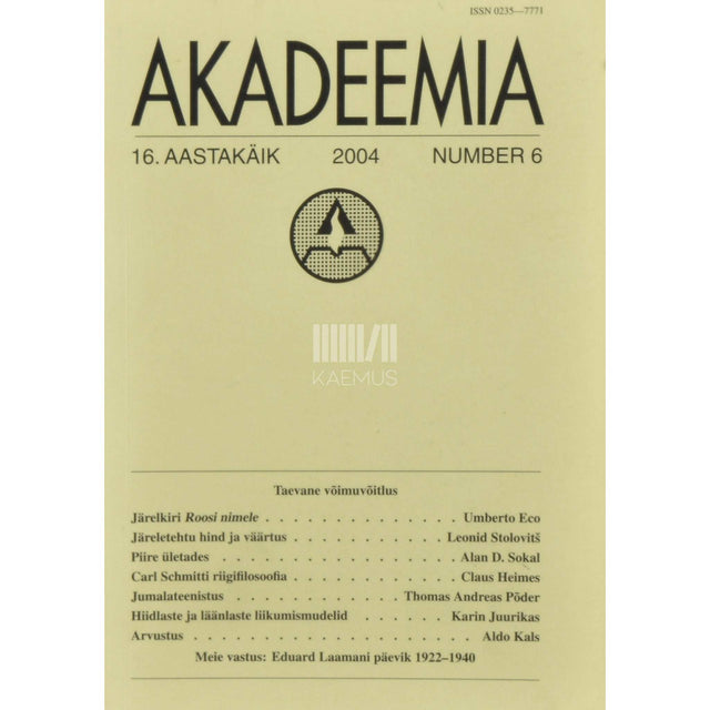 … - Akadeemia 6/2004