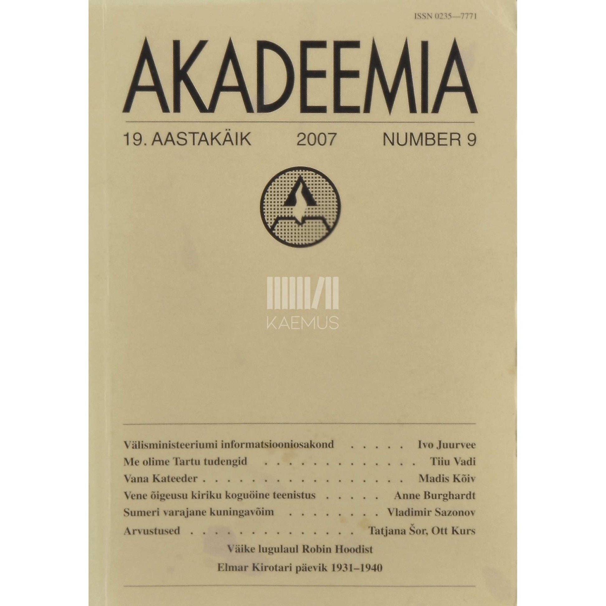 … - Akadeemia 9/2007
