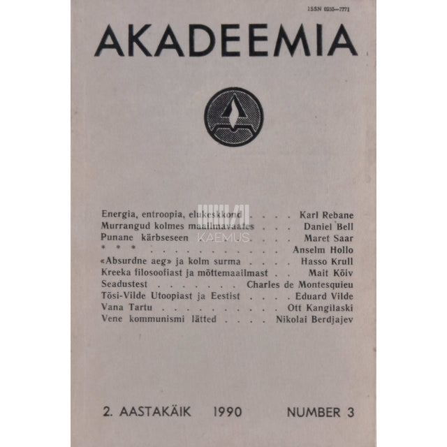 … - Akadeemia 3/1990