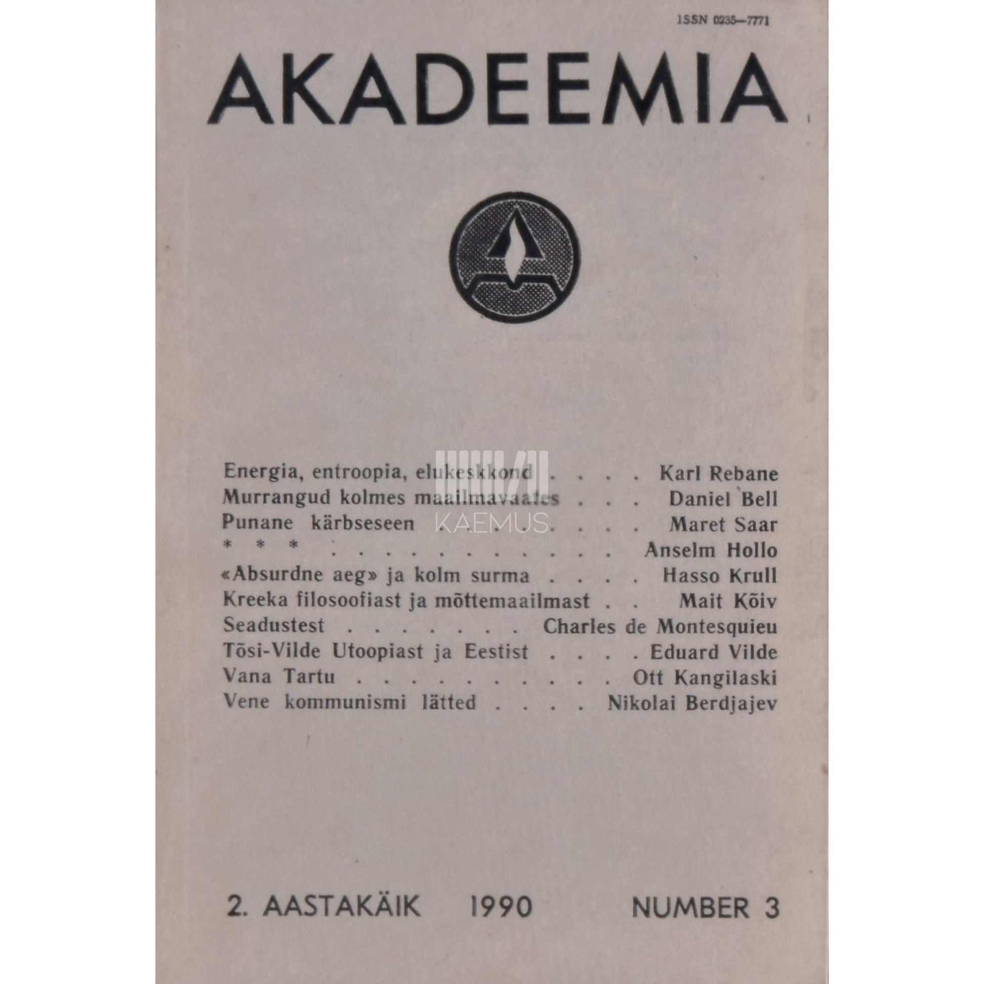 … - Akadeemia 3/1990