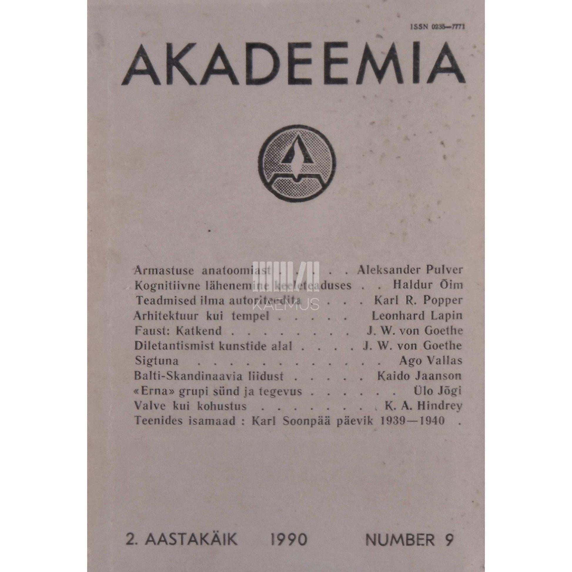 … - Akadeemia 9/1990