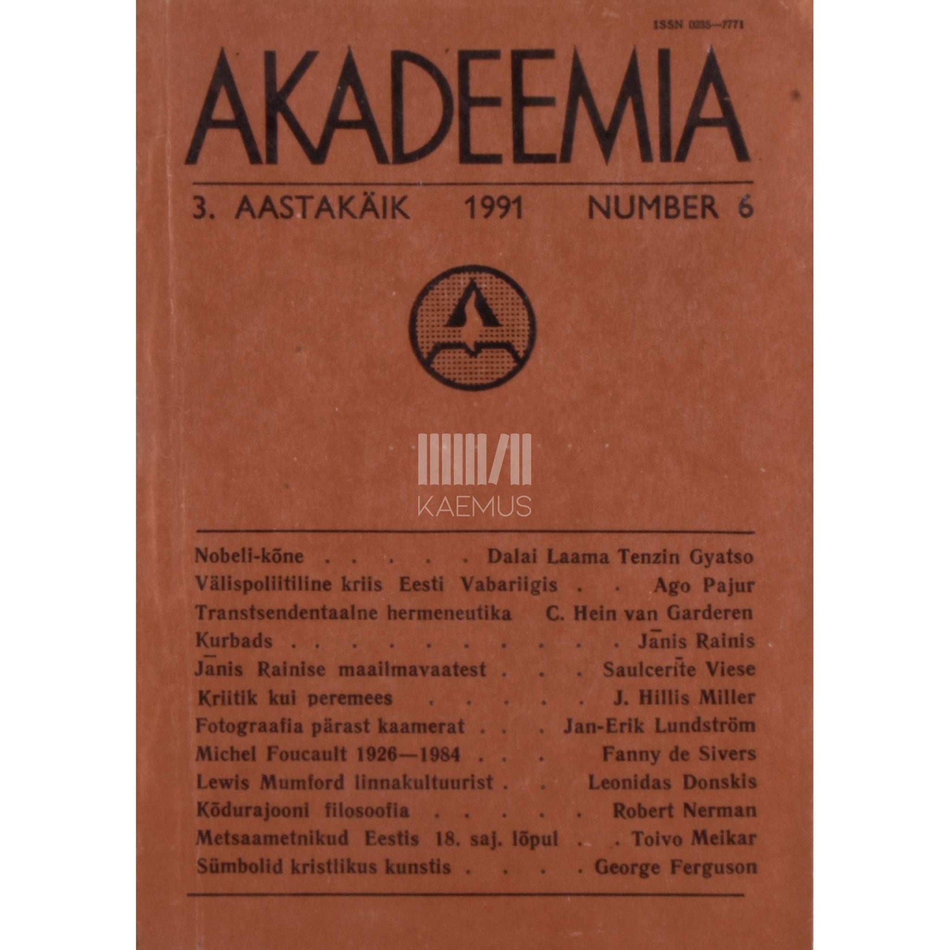 … - Akadeemia 6/1991
