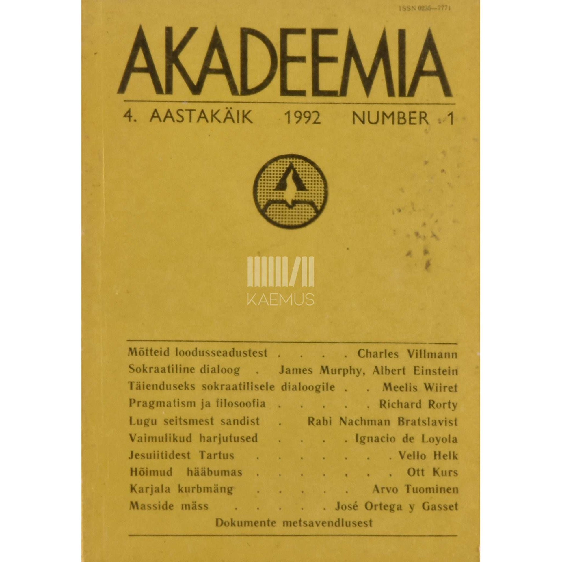 … - Akadeemia 1/1992