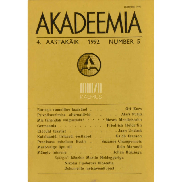 … - Akadeemia 5/1992