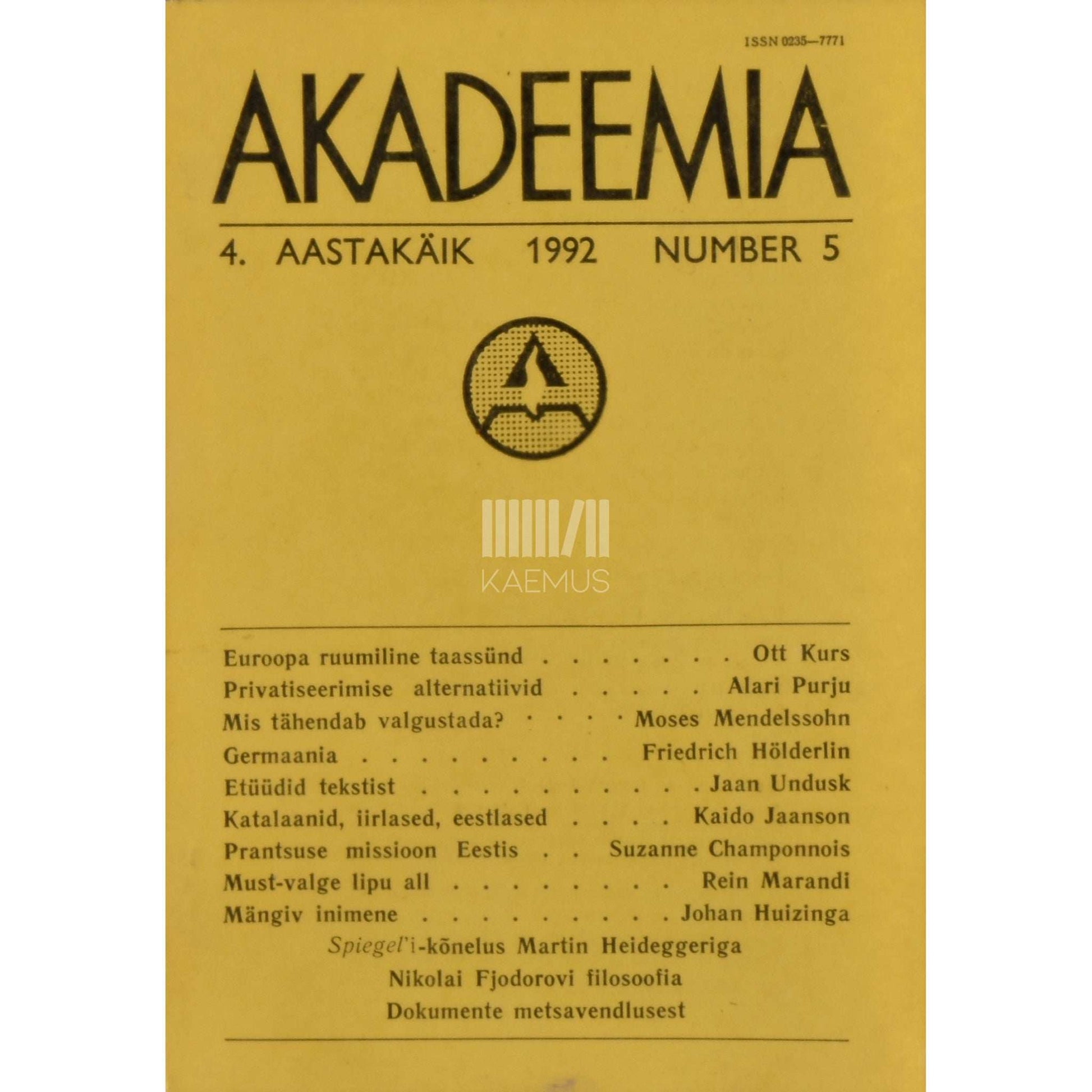 … - Akadeemia 5/1992
