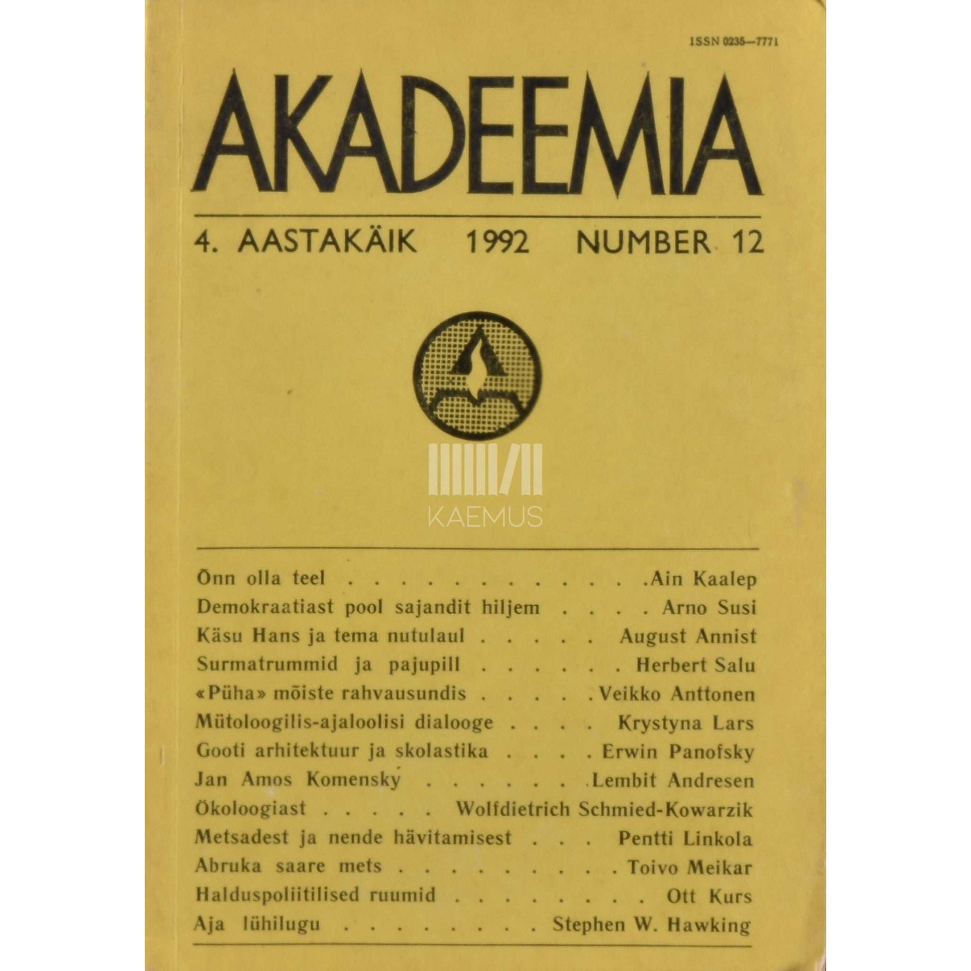 … - Akadeemia 12/1992
