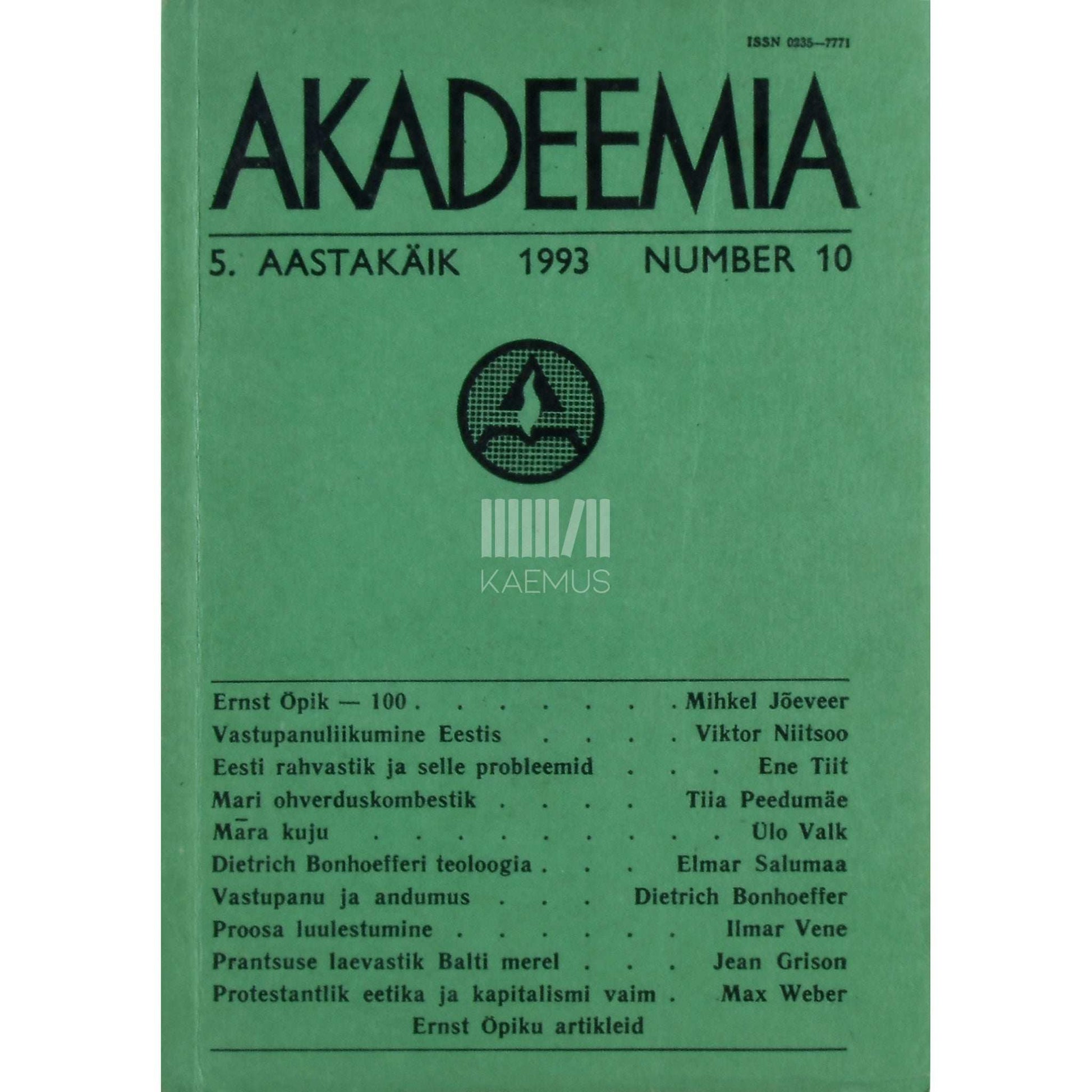 … - Akadeemia 10/1993