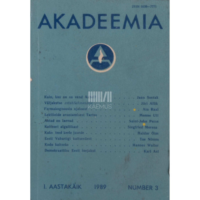 … - Akadeemia 3/1989