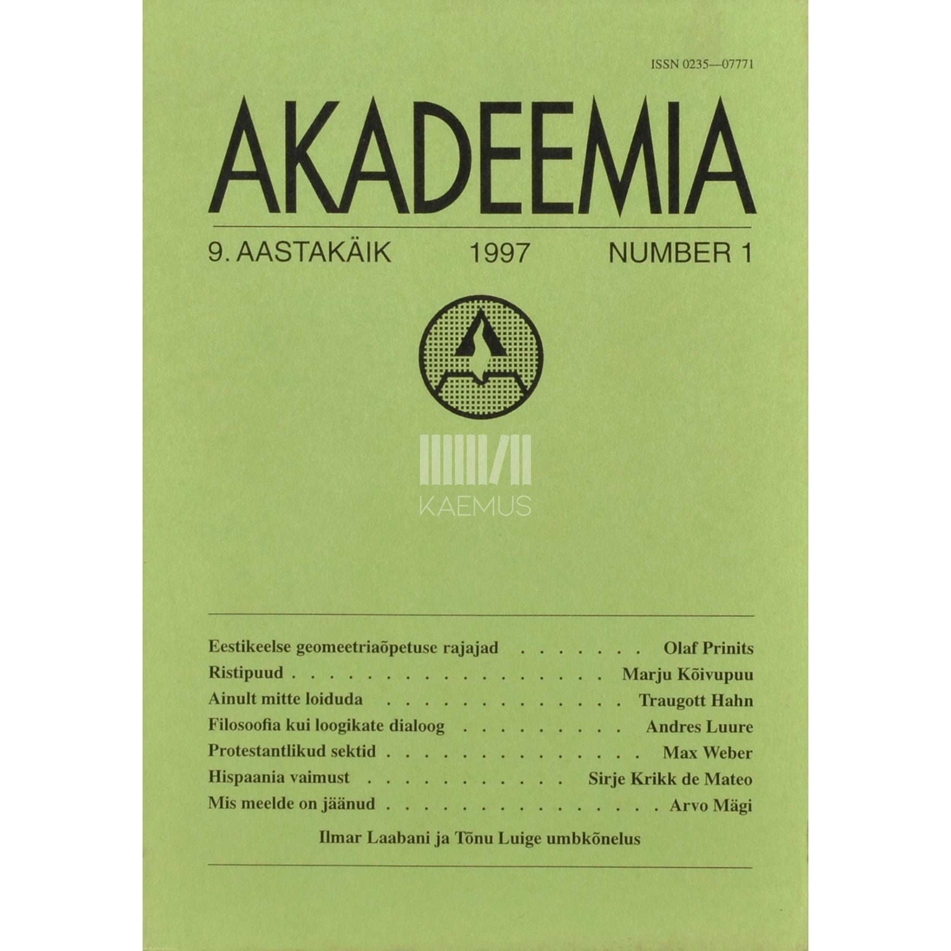 … - Akadeemia 1/1997
