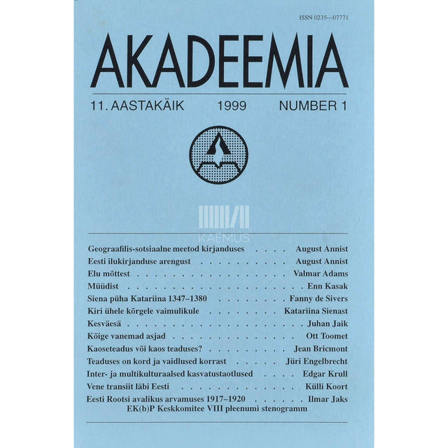 ... - Akadeemia 1/1999