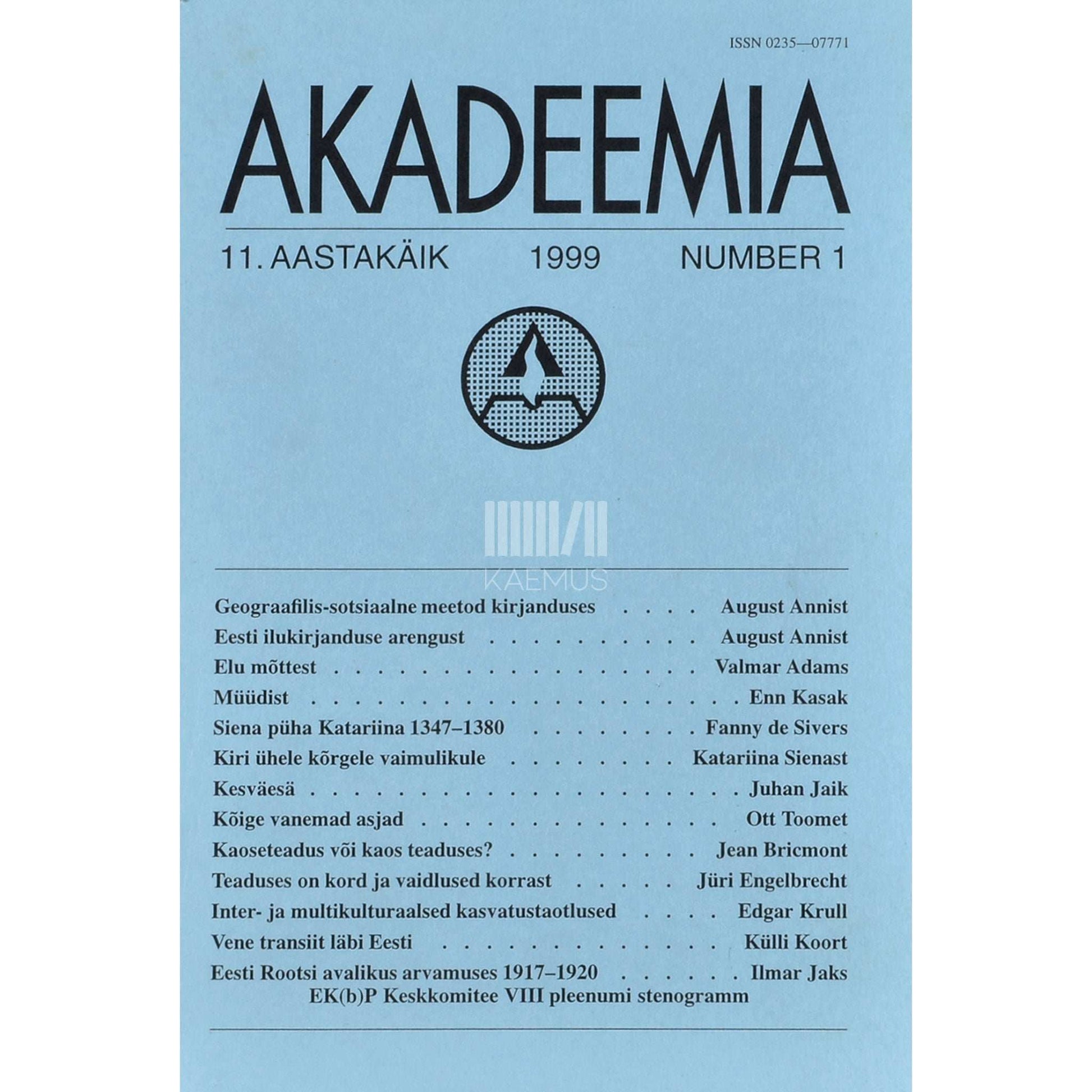 ... - Akadeemia 1/1999