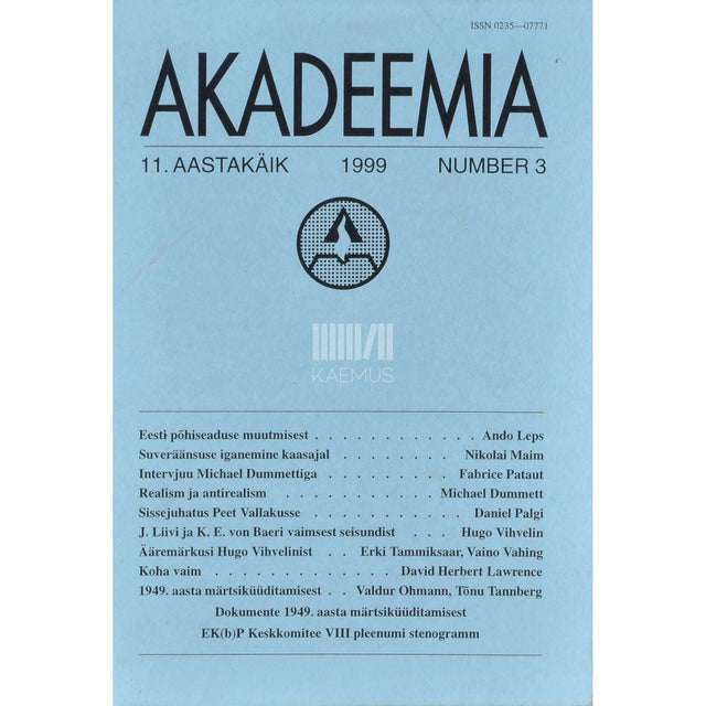 ... - Akadeemia 3/1999