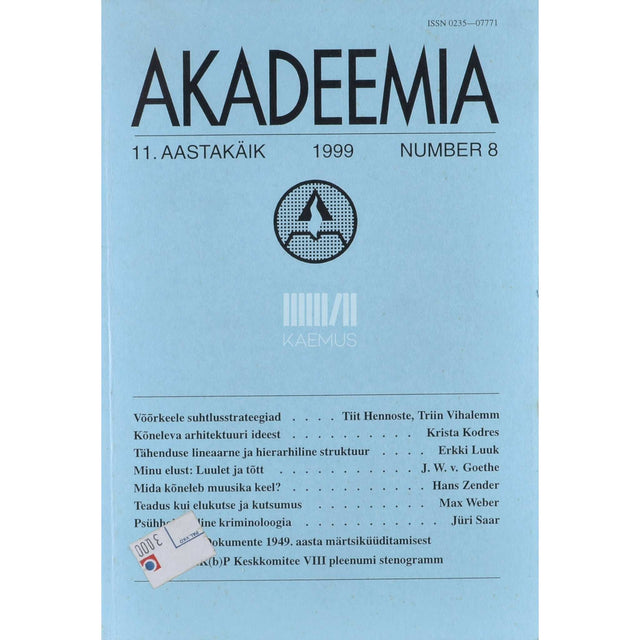 … - Akadeemia 8/1999