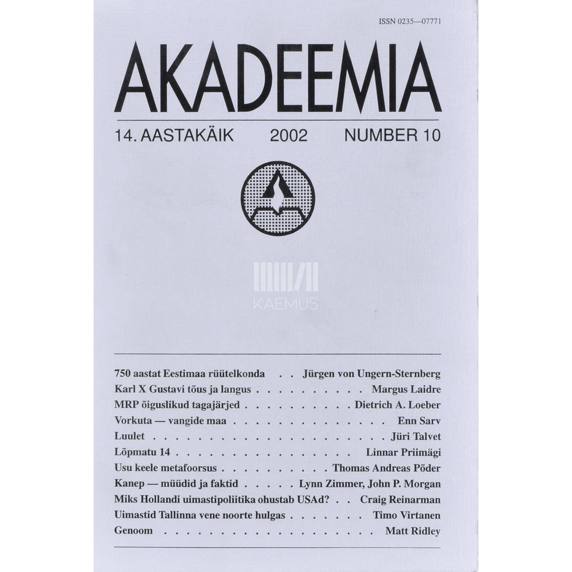 ... - Akadeemia 10/2002