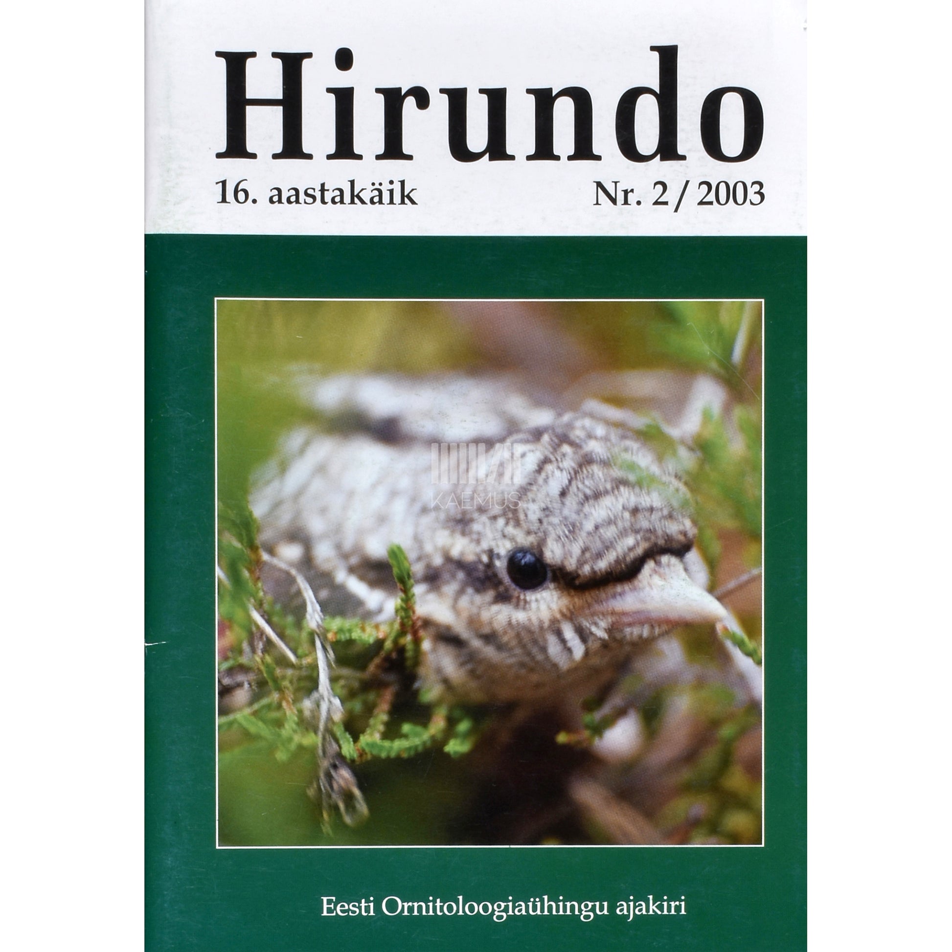 Eesti Ornitoloogiaühingu ajakiri Hirundo 2/2003